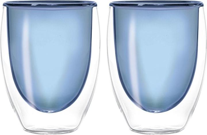 Easy Life Set di 2 bicchieri da tè doppi blu, 220ml (0.22 l, 2x)