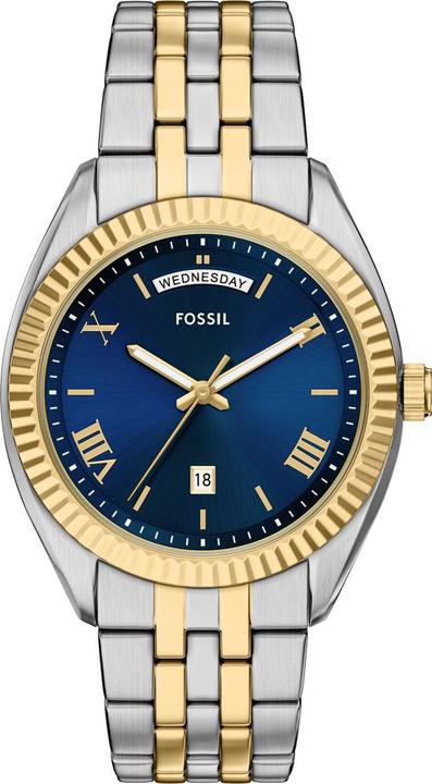 Produktbild Fossil FS6141 Men’s Watch · 3-Hand Quartz, Day & Date Display, Bicolor Stainless Steel with Blue Dial (Analoguhr, 42 mm)