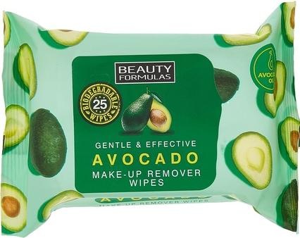 Actual product image Beauty Formulas Makeup Remover Avocado Make-Up Remover Wipes With Avocado Oil 25Pcs. (Cleaning cloths)