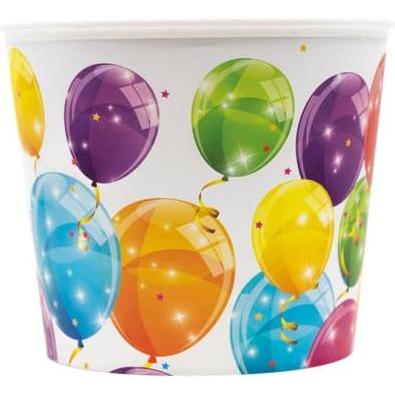 Procos, Einweggeschirr, Popcorneimer - Snackschüssel - Ballons - ca. 2,2 L (1 x)