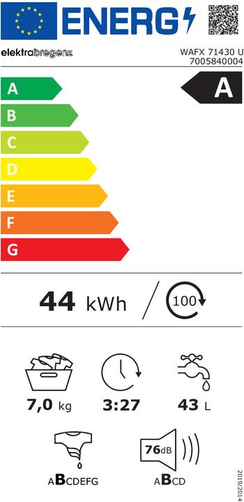 Energie-Label Elektrabregenz WAFX 71430 U (7 kg, Links)