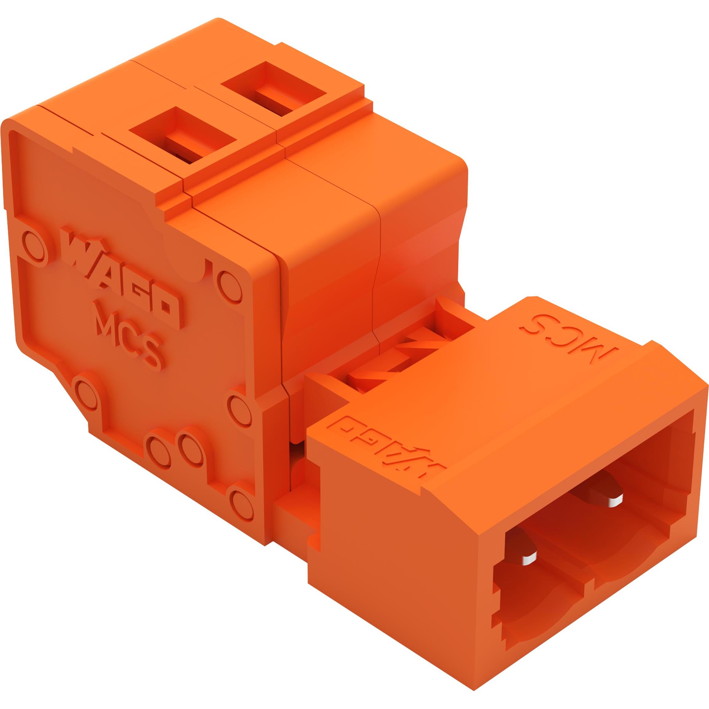 Wago Morsetto maschio volante 5.08mm 2vie, Cavo + Spina elettrica, Arancia