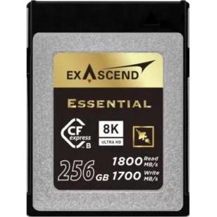 Exascend Essential (256 GB, CFexpress Typ B), Speicherkarte, Schwarz, Grau