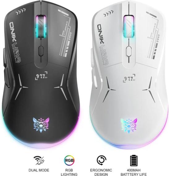 Immagine prodotto Onikuma Mouse da gioco CW917 (bianco) (Cablato, Senza fili)