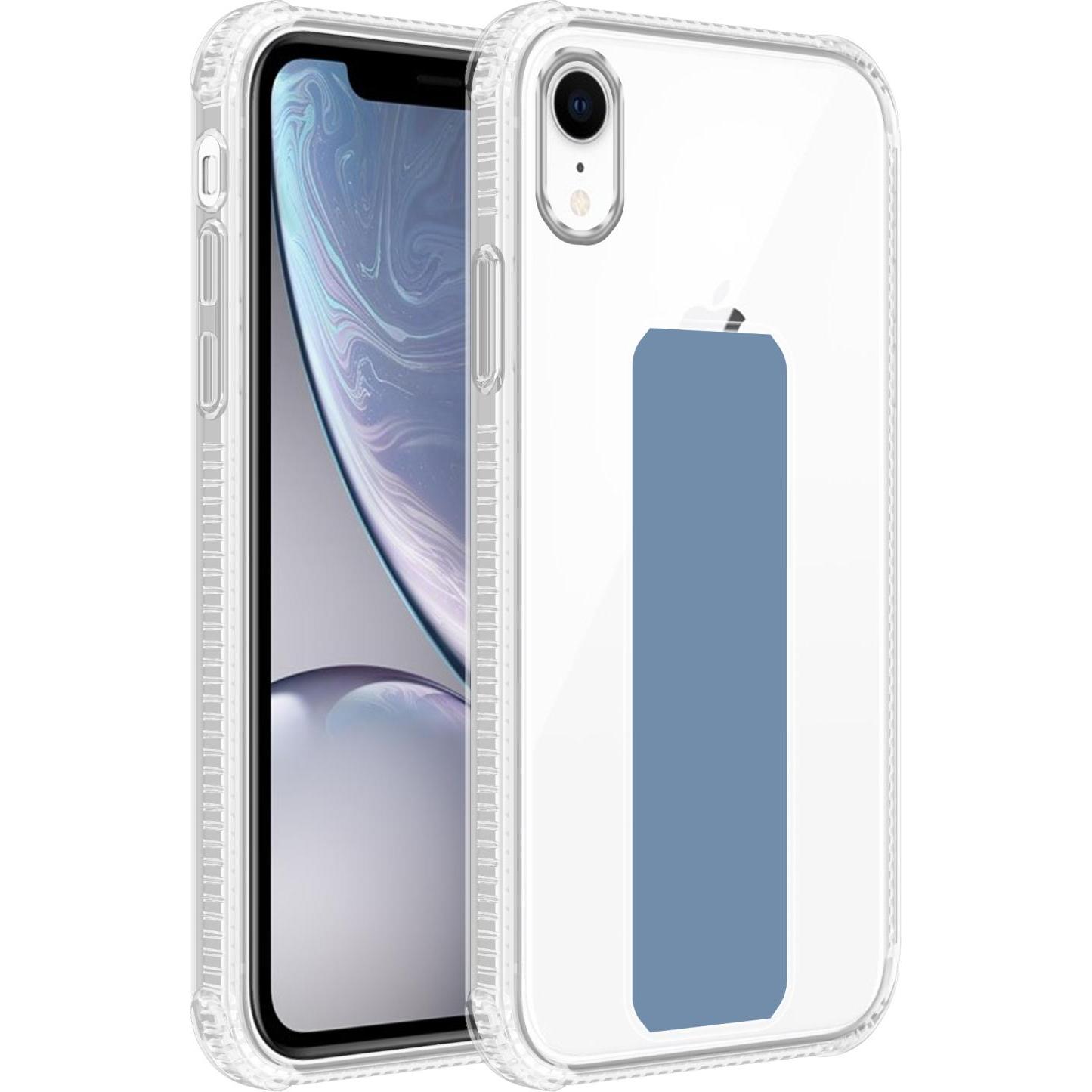 Cadorabo Hülle für Apple iPhone XR im TPU mit Halterung LM167 Style (Apple iPhone XR), Smartphone Hülle, Blau