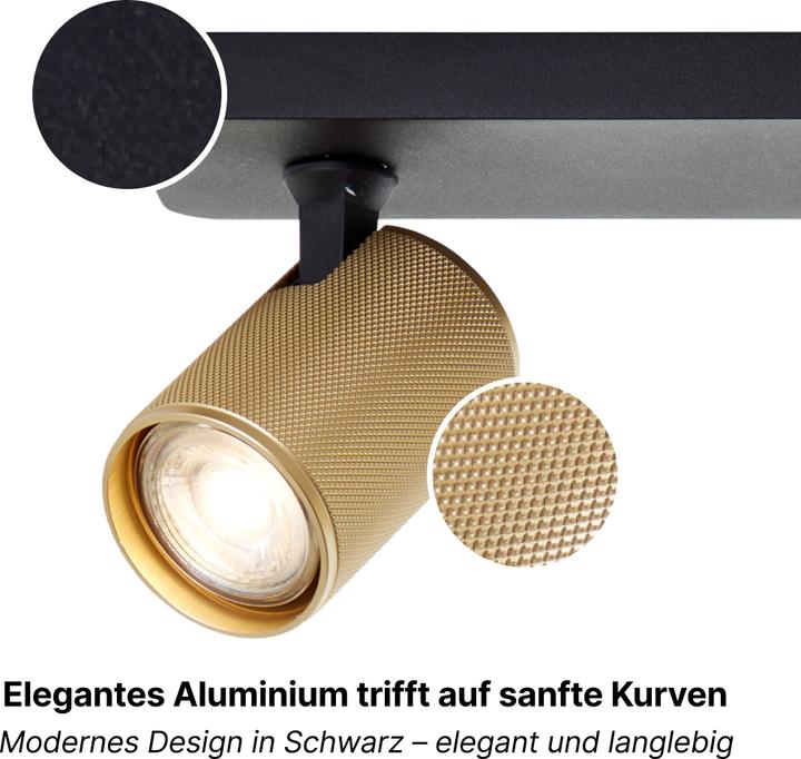 Produktbild Brilliant Plafondspot Marty GU10 3x5W 3000K - Zwart/Goudkleurig (345 lm, GU10)