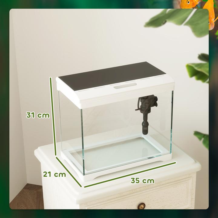 Image du produit PawHut Aquarium Glas, ABS Weiss (17 l)