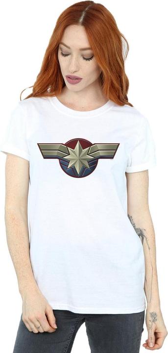 Actual product image Womens/Ladies Captain Chest Emblem Cotton Boyfriend T-Shirt (M)