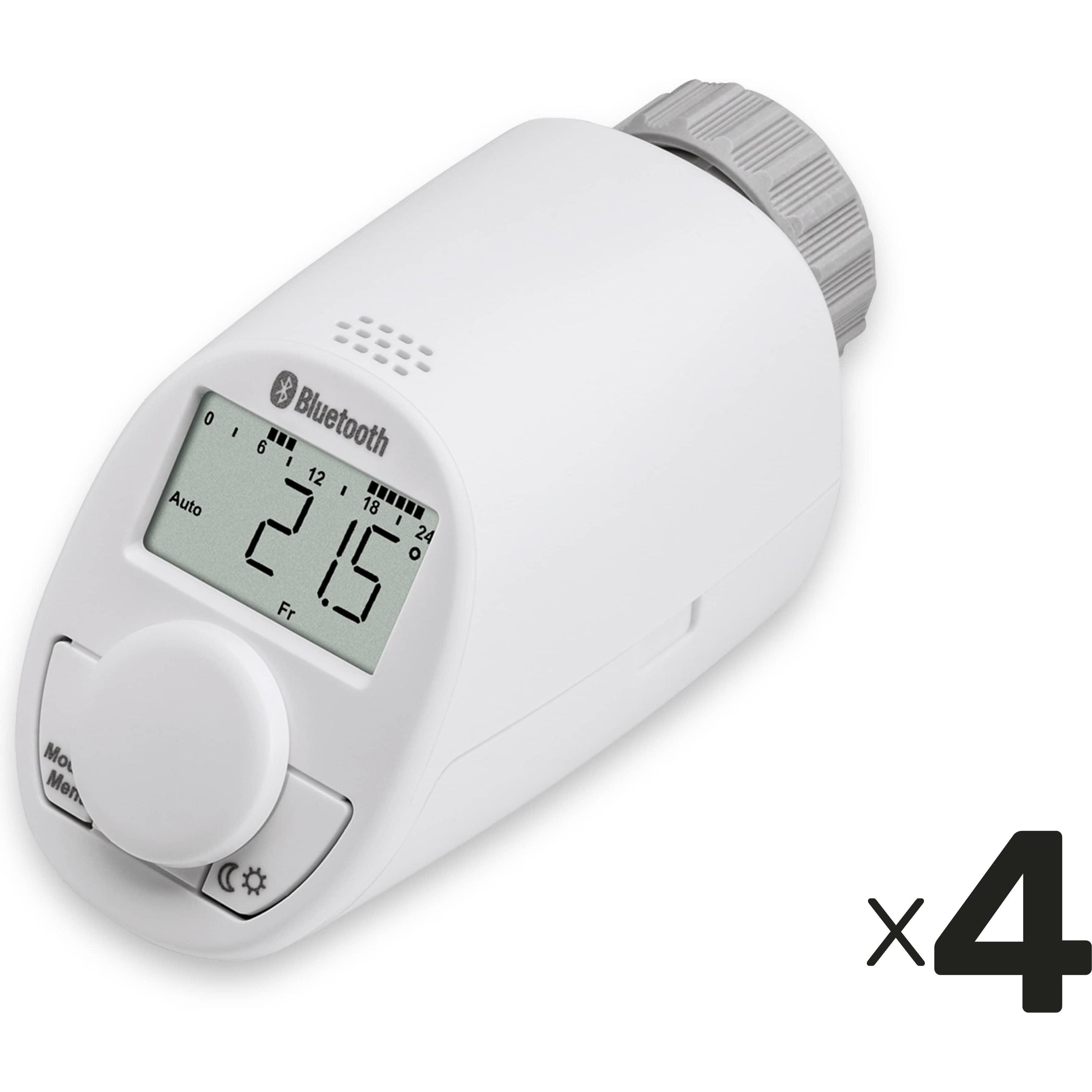 Eqiva Heizkörper-Thermostatkopf mit Bluetooth, 4 Stück, Thermostat