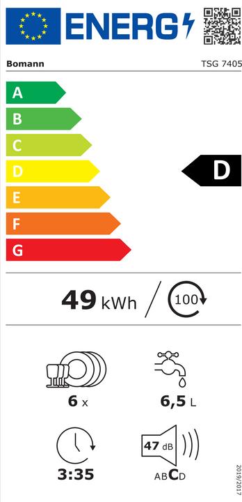 Energy Label Bomann TSG 7405 D