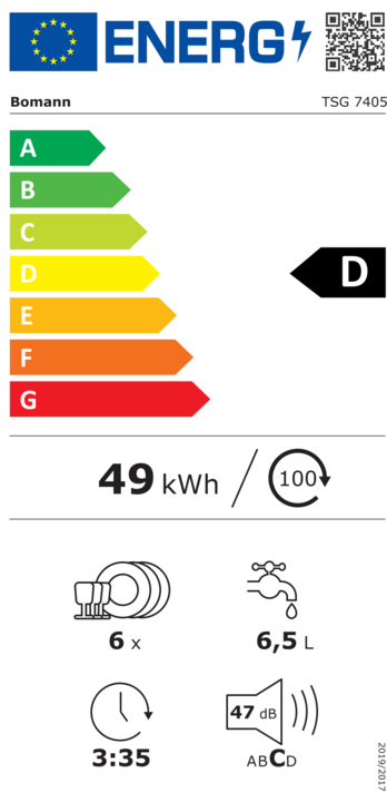 Energie-Label Bomann TSG 7405 D