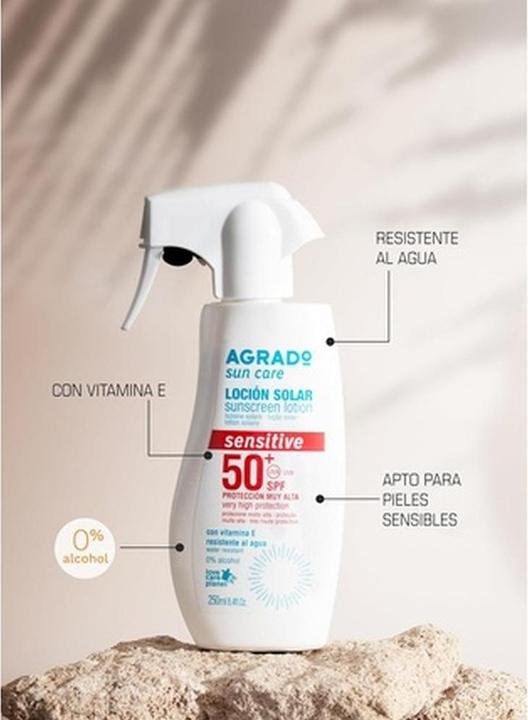 Immagine prodotto Agrado Protezione solare sensibile SPF 50+ impermeabile 250ml (Crema solare, SPF 50, 250 ml, 3840 g)