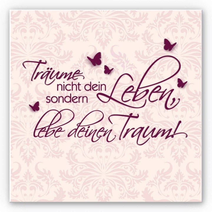 Produktbild Trenddeko Träume nicht dein Leben - quadratisch (40 x 40 cm)