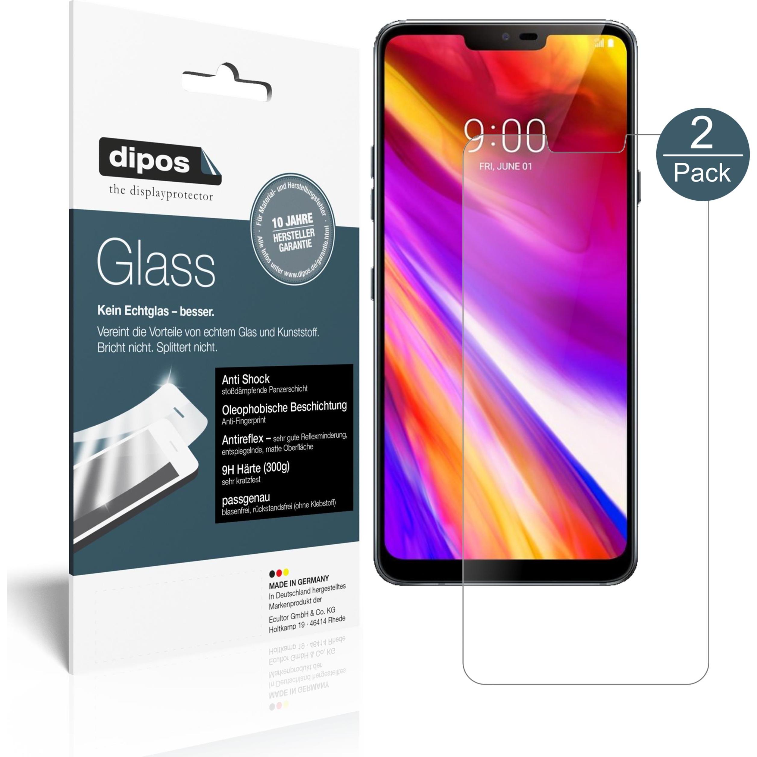 Dipos Displayschutz Anti-Shock (2 Stück, LG G7 ThinQ), Smartphone Schutzfolie, Transparent
