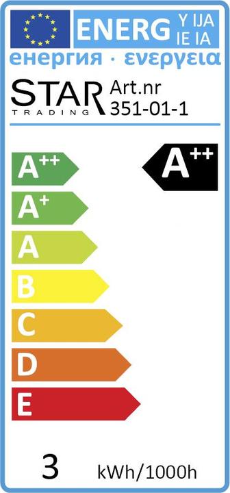 Etichetta energetica Star Trading C35 (E14, 2.30 W, 270 lm, 1 x, E)