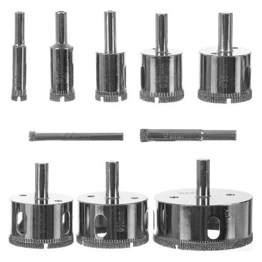 Bigstren, Gatenzagen, Diamant Gatzagen - 10 Stuks In Een Set. 21641 (10 Mm, 16 Mm, 20 Mm, 28 Mm, 35 Mm, 45 Mm, 50 Mm, 6 Mm, 68 Mm, 8 Mm)