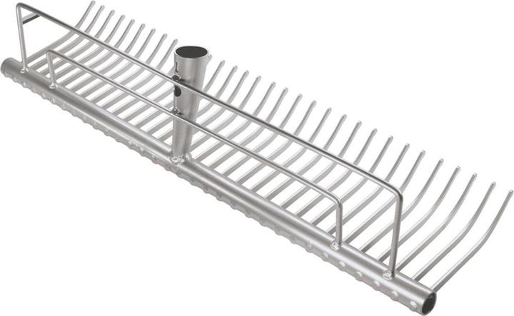 Idealspaten Lawn rake 2 parallel struts silver powder coated without handle