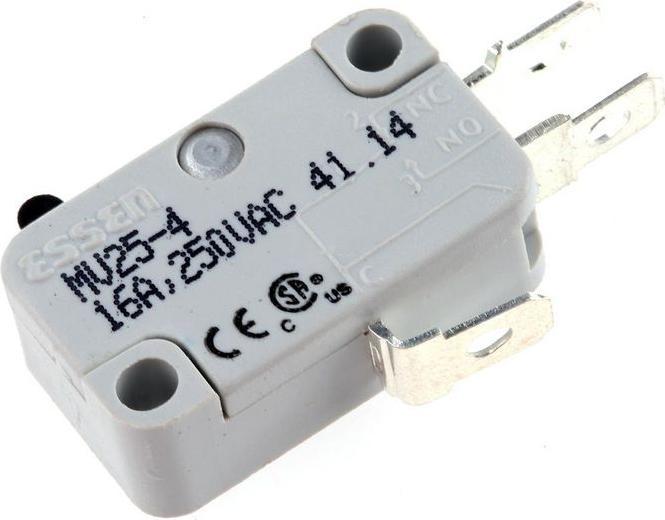 Produktbild RS PRO Mikroschalter Stössel-Betätiger Lötanschluss, 16 A @ 250 V ac, 1-poliger Wechsler 400 g -55°C