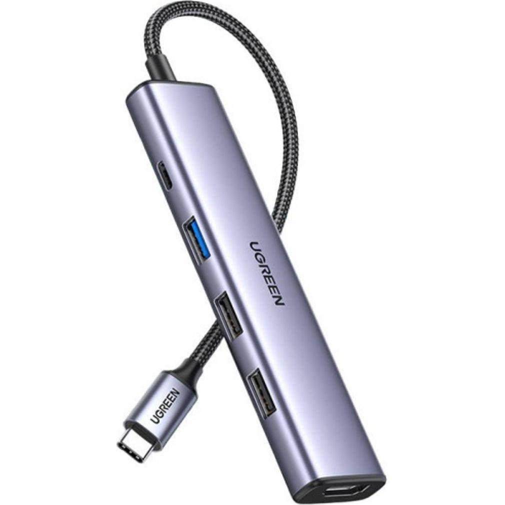 Ugreen Adapteris Hub CM478 (USB-C, 5 Ports), Dockingstation + USB Hub, Silber