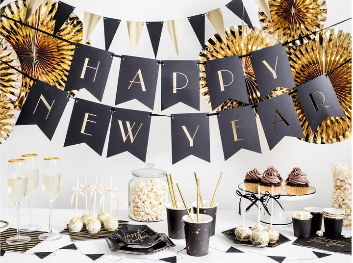 Produktbild Partydeco 6 Schwarze Kartonteller Let's Celebrate 20cm (6x)
