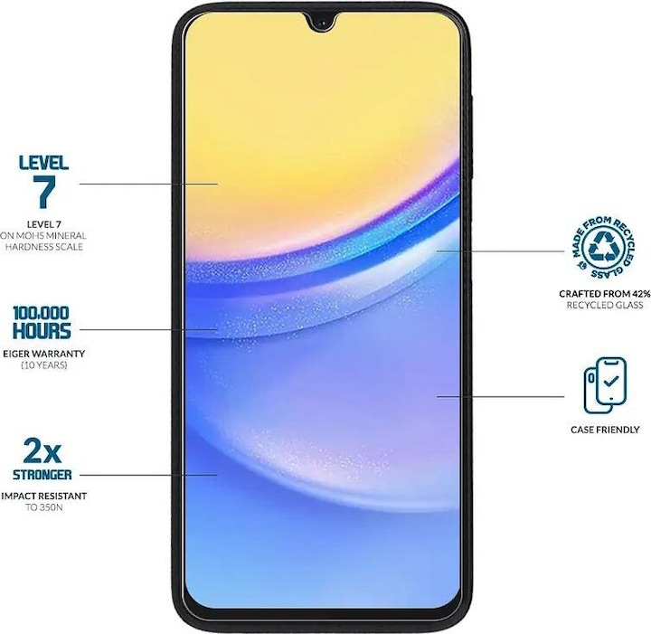 Actual product image Eiger Mountain Glass (1 Piece, Samsung Galaxy A15, Samsung Galaxy A15 5G)