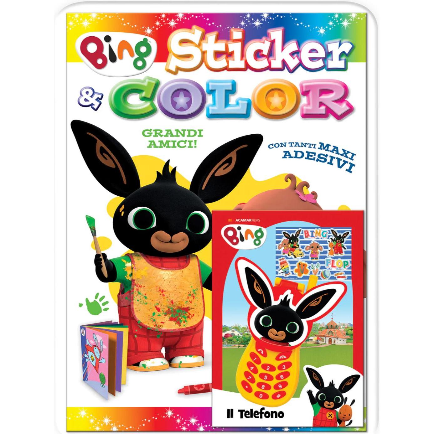Pon Pon Edizioni, Sticker, Grandi amici! Sticker & color. Bing. Ediz. a colori. Con telefono di Bing