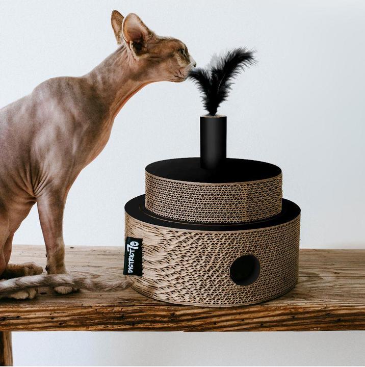 Produktbild District 70 Kratzpappe Fiesta, Schwarz (Kratzspielzeug Katze)