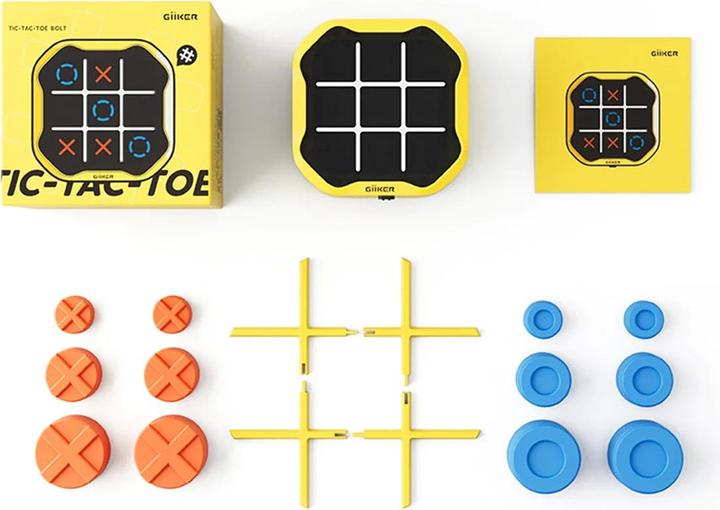 Actual product image Giiker Tic-Tac-Toe Bolt-Spiel, Gelb (English, French, German, Italian, 1 - 2 Players)