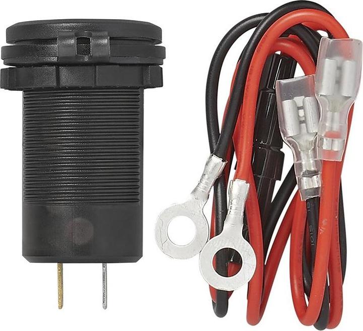 Actual product image ProPlus Triple USB built-in socket outlet with 2x type A and 1x type C + voltmeter