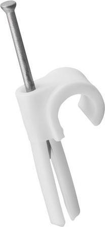 Csdk SL Mepac plugclip med søm for kabel 8-11 mm. Hvid. Bor Ø 5,5 mm - (100 stk.)