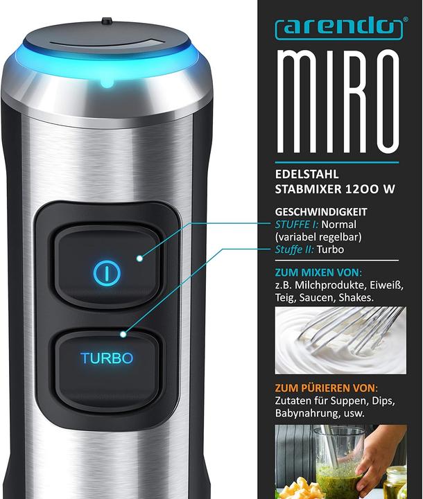 Immagine prodotto Arendo Stabmixer-Set mit Schneebesenaufsatz