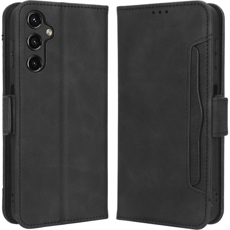 Cover-Discount Galaxy A14 - Etui mit vielen Kartenfächer schwarz (Samsung Galaxy A14), Smartphone Hülle, Schwarz