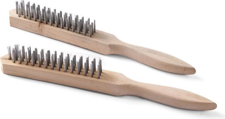 Gastro Hero Stahlbürste aus Holz mit Drahtreihen (29.70 cm)