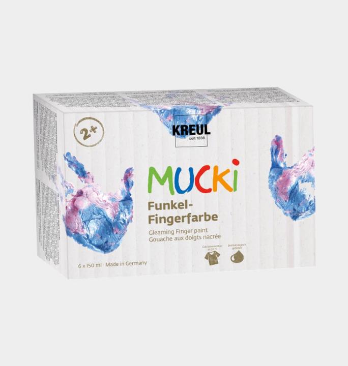 Image du produit Kreul MUCKI Kit de peinture au doigt (Bleu, Rose, Or, Argent, Lila, Vert, 900 ml)