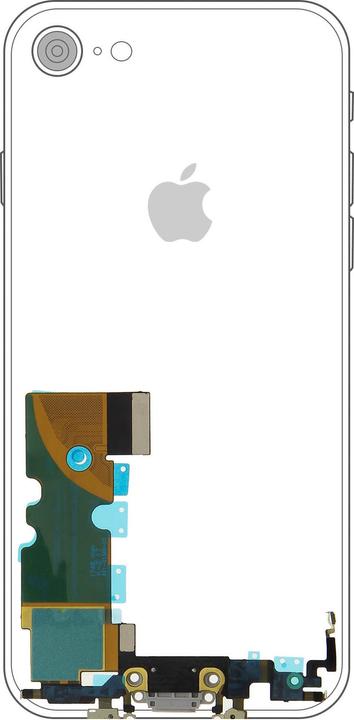 Produktbild - iPhone 8 Flex Cable with Charging Connector White (Modul, Apple iPhone 8)