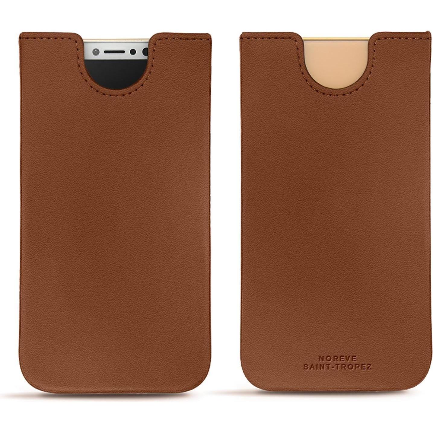 Noreve Lederschutzhülle (Apple iPhone XS), Smartphone Hülle, Braun