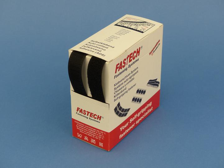 Produktbild Fastech Klettband-Box Schwarz (20 mm)