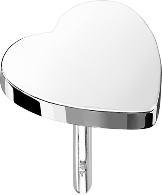 Image du produit Star Piercing Threadless coeur en or blanc 14k (sans laiton, Or 14k)