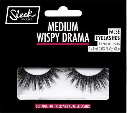 Image du produit Sleek MakeUP Faux cils Réutilisable et facile à appliquer Colle sans latex incluse Medium Wispy Drama (Colle pour cils)