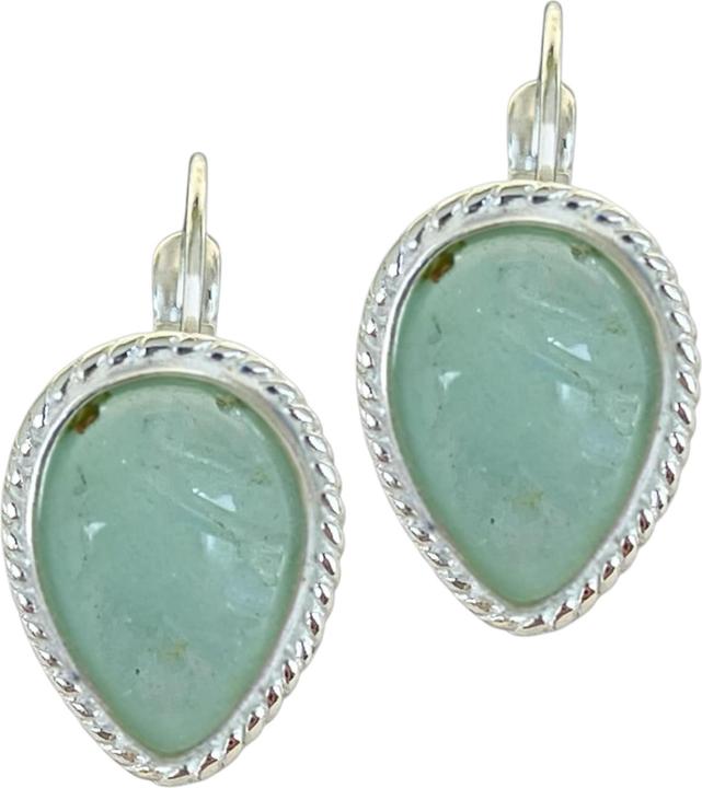 Produktbild Steinkult Ohrringe Amazonit Linda (Messing versilbert)