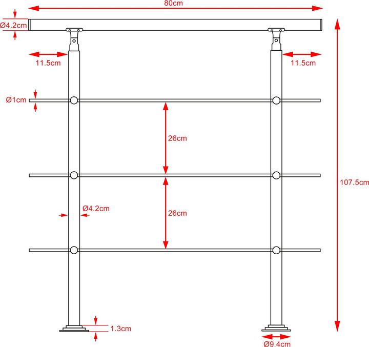 Produktbild Monzana Treppengeländer (Edelstahl, gebürstet)