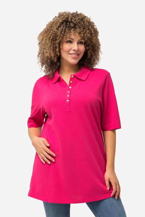 Produktbild Ulla Popken Poloshirt, Piqué, Polokragen, Samt-Knopfleiste, Halbarm (46, 48)