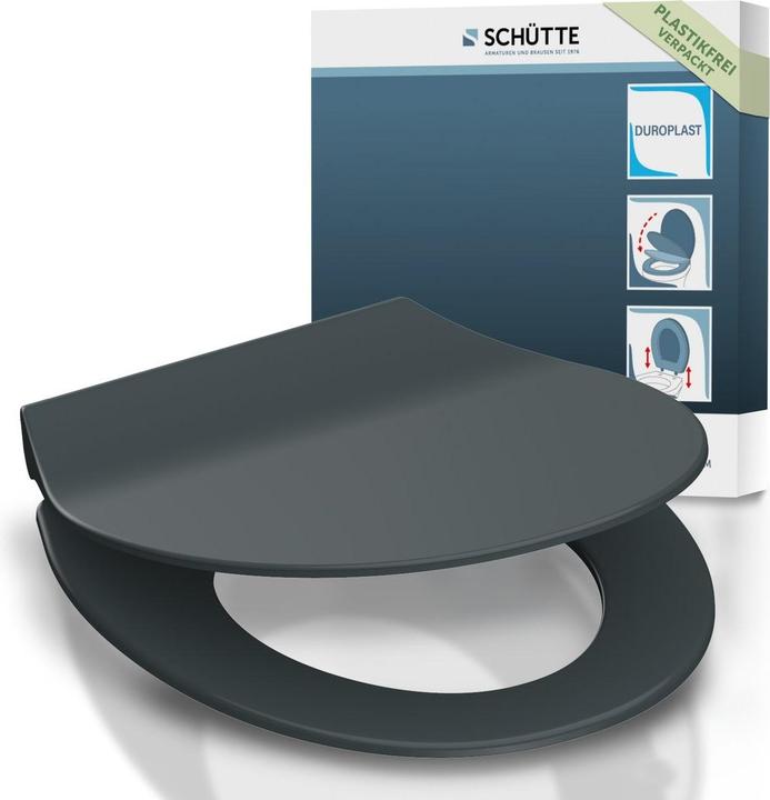 Produktbild Schütte WC Sitz Duroplast WC-Sitz SLIM ANTHRAZIT Absenkautomatik Schnellverschluss 82704 Anthrazit