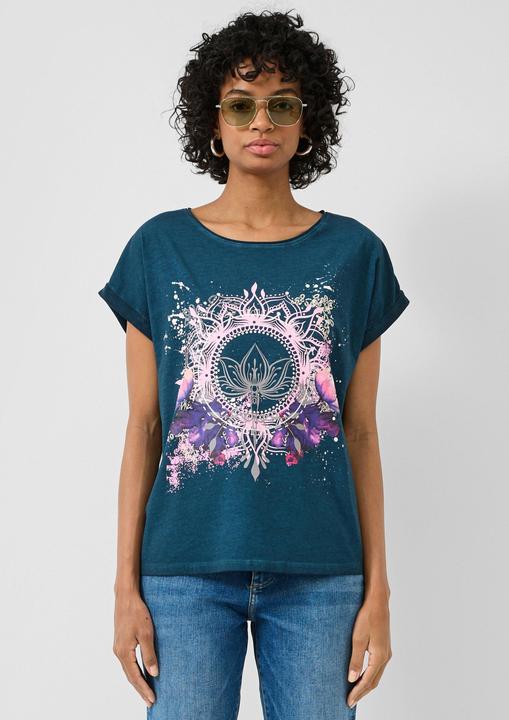 Produktbild s.Oliver T-Shirt Oversize-Shirt mit Frontprint (L)