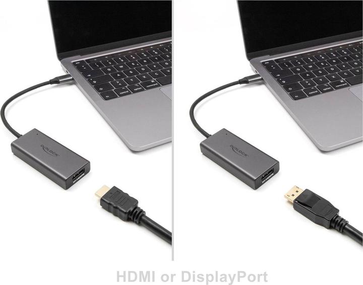 Produktbild Delock USB Type-C Adapter zu Combo HDMI DisplayPort Buchse 8K (HDMI, 15 cm)