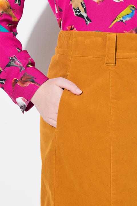 Actual product image Ulla Popken Cordrock, Druckknopfleiste, A-Linie, Stretchkomfort (54)