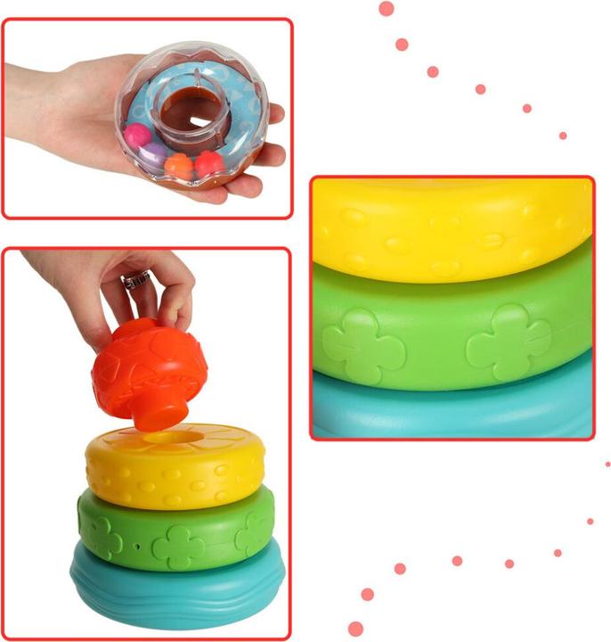 Actual product image Kik Pyramide Turm pädagogische sensorische Puzzle bunt Montessori