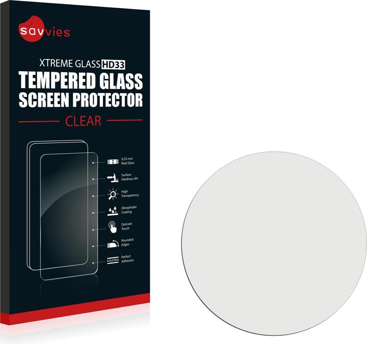 Immagine prodotto Savvies HD33 Clear Pellicola protettiva in vetro temperato per Orologi (circolare, Diametro: 31 mm)