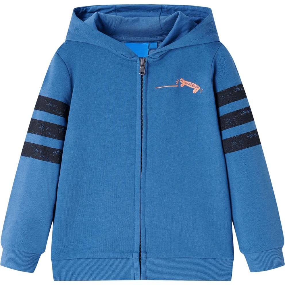 VidaXL, Unisex, Pullover, Kinder-Kapuzenpullover Blau 128,Material: 80 % Baumwolle. 20, Blau, (128)