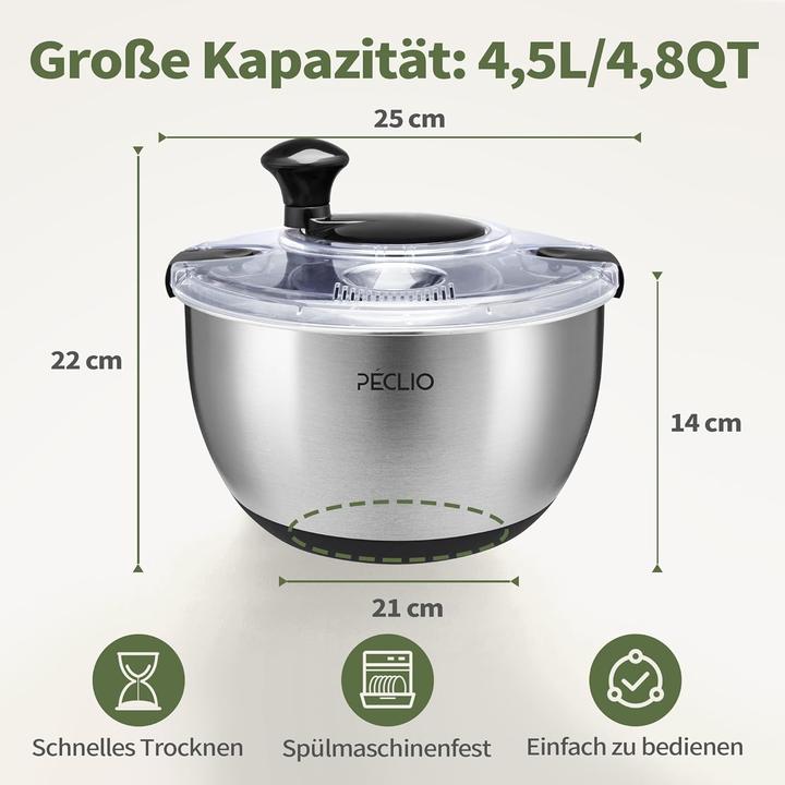 Actual product image Peclio Salatschleuder aus Edelstahl